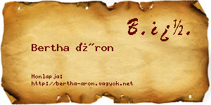 Bertha Áron névjegykártya