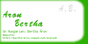 aron bertha business card